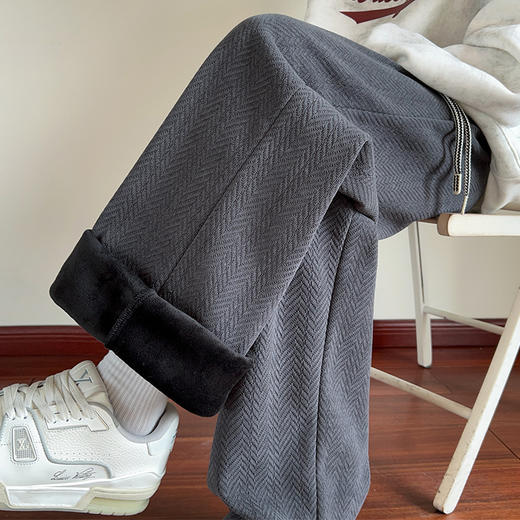 【YW】无忧购休闲裤男秋冬季加厚卫裤宽松直筒运动裤加绒裤子833（截单后3-5天发货） 商品图7