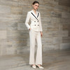 IWY/气质英伦风双排扣杏色西装套装女高级感时尚通勤职业装正装WCP380 商品缩略图2