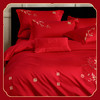 多喜爱 喜玫瑰 60S全棉贡缎四件套 福榴喜事【精美刺绣】【高密贡缎】【宽边枕套】【新中式设计】【礼盒包装】 织物柔软 手感细腻 色泽亮丽 垂坠感佳 商品缩略图4