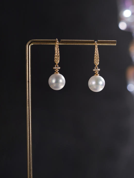 子佩集【月华轨迹】银S925珍珠惜王妃耳环【E4378】10mm珠双色单珠蛇纹2601 商品图10