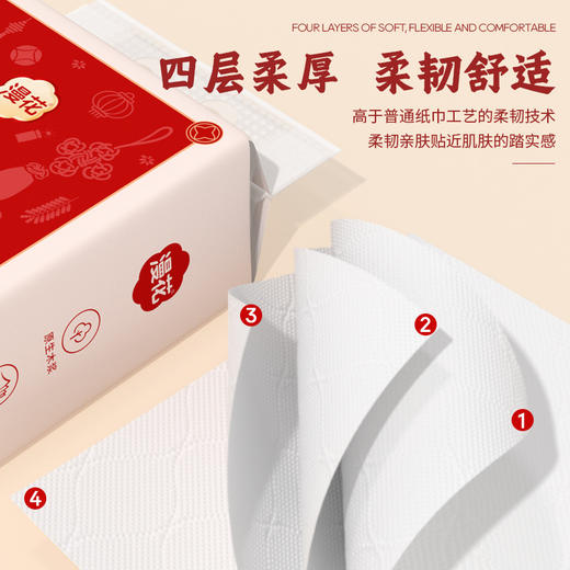【新年款挂式抽纸】大包家用纸巾 原木四层加厚餐巾纸 壁挂卫生纸漫花  商品图2