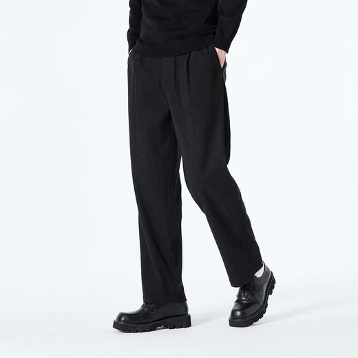 GXG男装秋季简约纯色百搭日常通勤百搭男式休闲直筒长裤K&C 商品图5