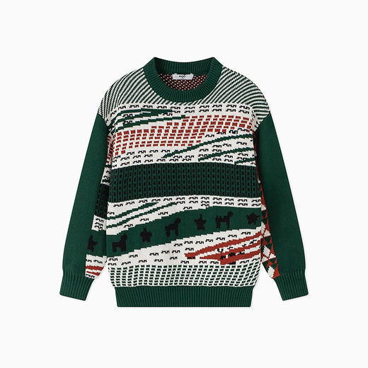 【秒2】【MQD】男童冬季时尚复古图案圆领针织衫毛衣 商品图0