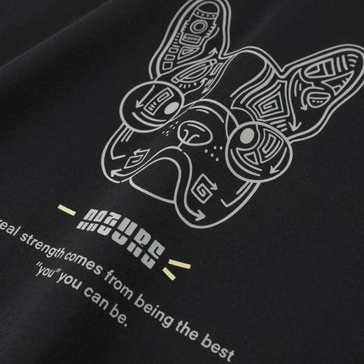 GXG男装【花纹小狗】春季时尚动物印花男士圆领百搭长袖纯棉t恤K&C 商品图4