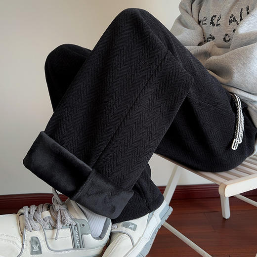 【YW】无忧购休闲裤男秋冬季加厚卫裤宽松直筒运动裤加绒裤子833（截单后3-5天发货） 商品图2