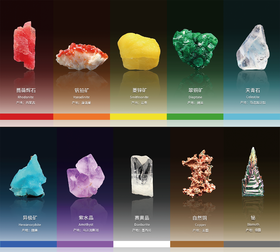 彩色矿物标本套盒精品版（42种）