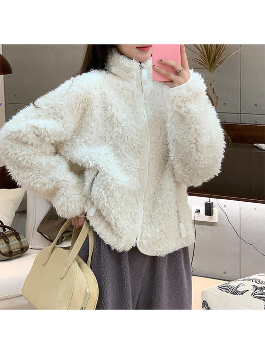 现货贝岛少女 温暖御寒仿羊羔毛外套 商品图2