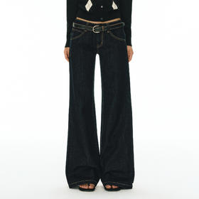 Ariseism 美式复古高级感阔腿牛仔裤女冬季新款长裤子