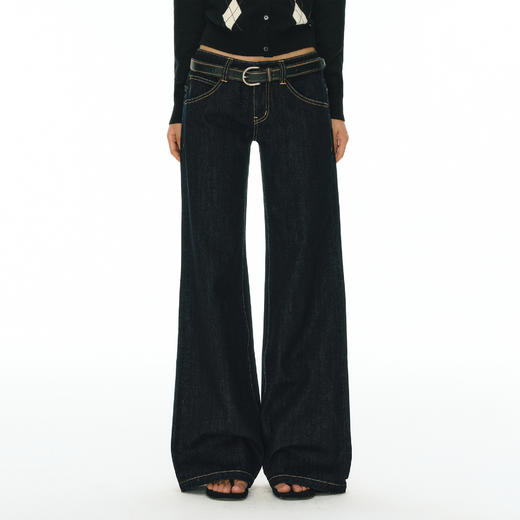 Ariseism 美式复古高级感阔腿牛仔裤女冬季新款长裤子 商品图0