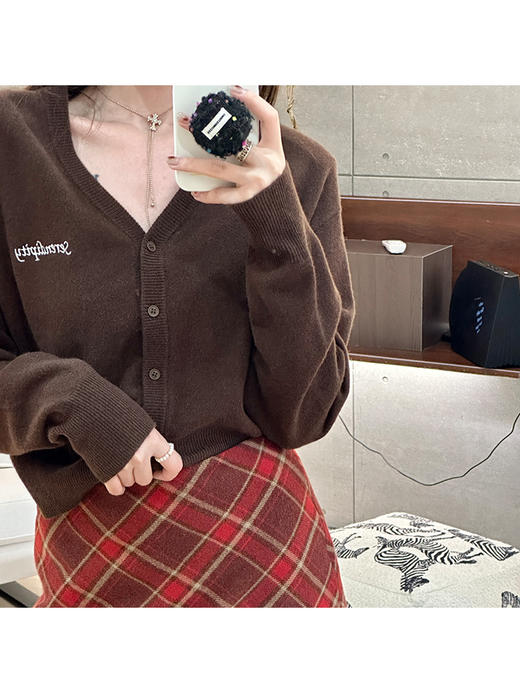 现货 朗姆红格 节日氛围感 复古格子裙 商品图2