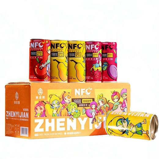 真宜健鲜果原浆-新疆特色水果组合装 180g×10罐/箱（西梅/葡萄/香梨/苹果×2+随机口味×2）年货送礼 商品图1