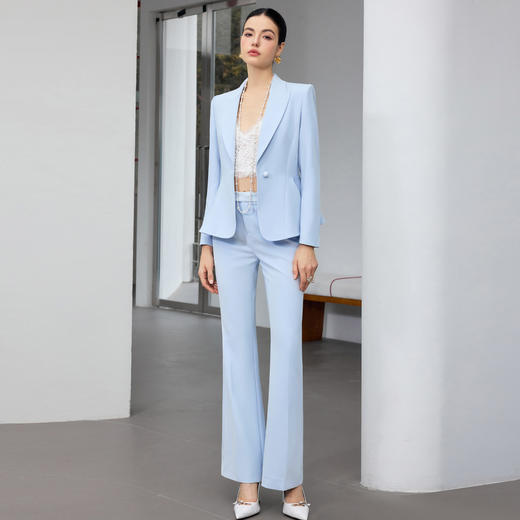 IWY/蓝色西装套装女修身显瘦两件套商务风职业装收腰西服正装25CP916 商品图2