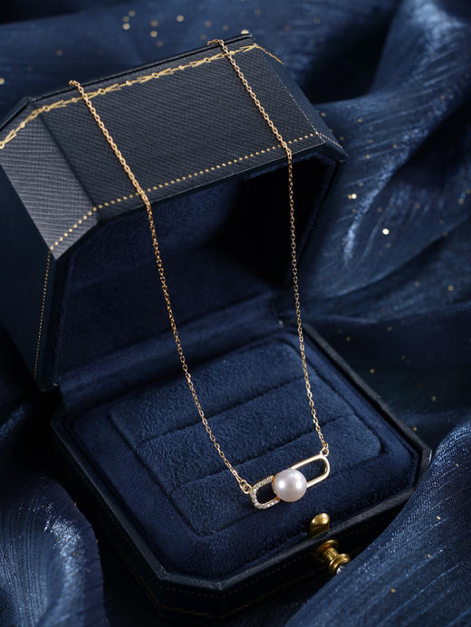 子佩集【幸运循环】银S925珍珠惜王妃套链【YB7802】7mm珠镀金日字扣2601 商品图8