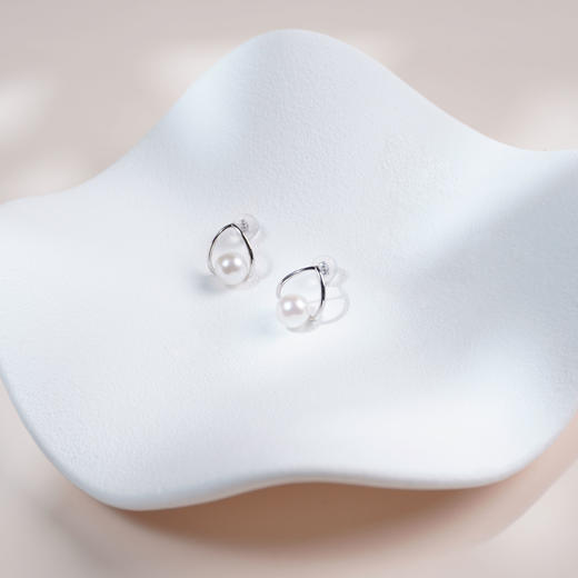 聆听系列S925银 Akoya珍珠耳饰 6.5-7mm 商品图3