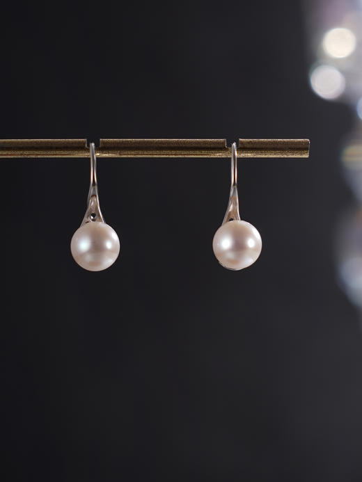 子佩集【极简之光】银S925珍珠惜王妃耳环【E1596C】7mm珠双色单珠2601 商品图7