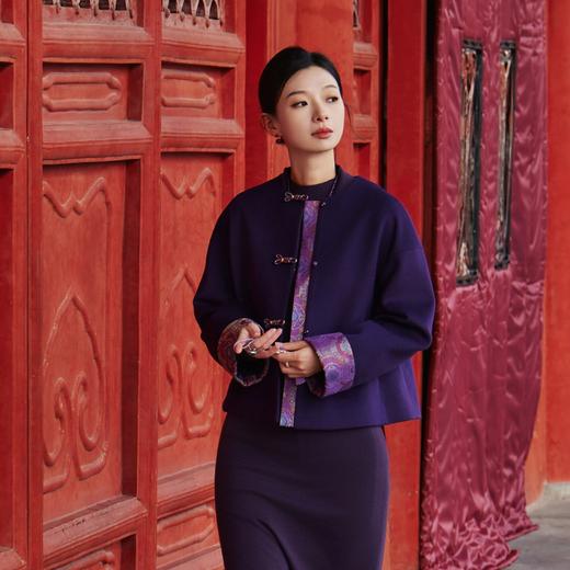 西子/锦绣含章100羊毛呢拼宋锦手工盘扣新中式外套/WTTJ0803 商品图2