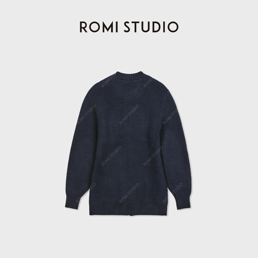 ROMI STUDIO“休闲气质”羊毛混纺厚实中长款针织开衫RWDSLT1918 商品图1