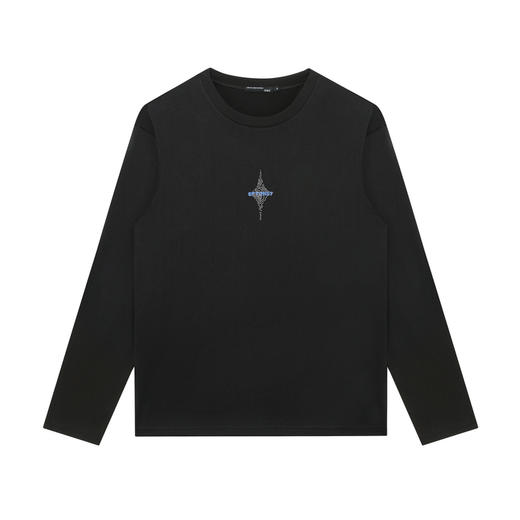 GXG男装【100%棉】秋季四芒星印花男式圆领长袖T恤休闲百搭上衣K&C 商品图2