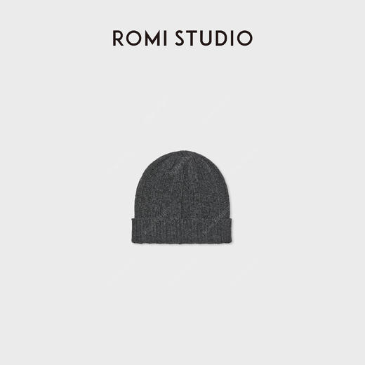 ROMI STUDIO“无缝一体”100%山羊绒加厚坑条毛织帽冷帽 RWCWP07544 商品图2