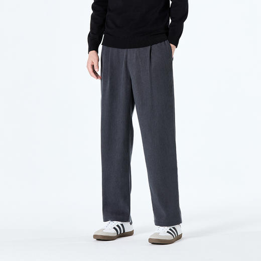 GXG男装秋季简约纯色百搭日常通勤百搭男式休闲直筒长裤K&C 商品图3