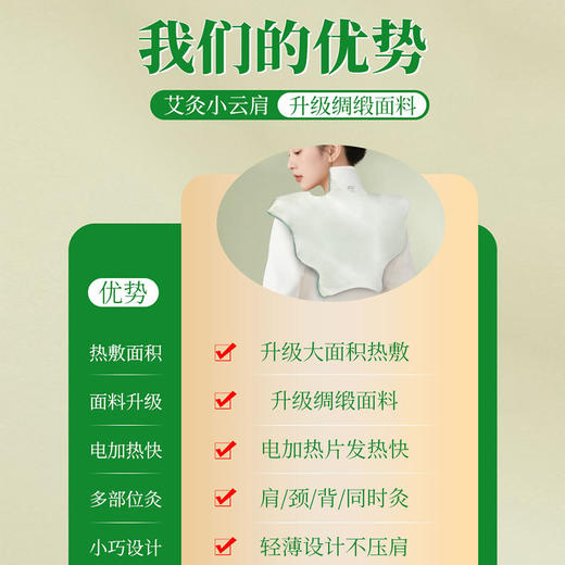 【艾灸云朵颈肩热敷小云肩】 温灸通络 热敷养肩 陈年艾绒 草本内胆 商品图3