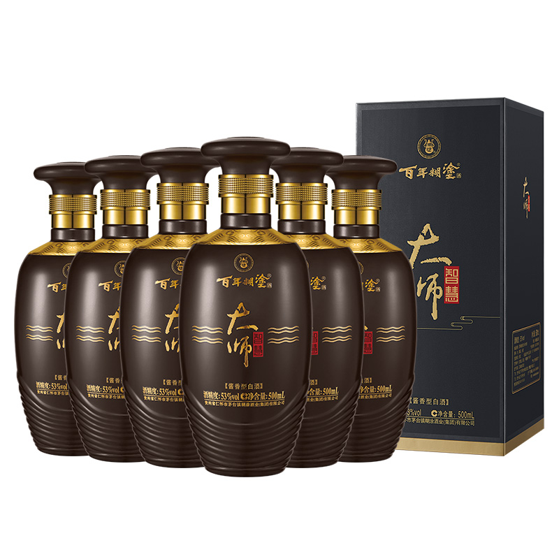 【会员领劵】百年糊涂大师智慧53度酱香型白酒 6瓶整箱装【官方正品】