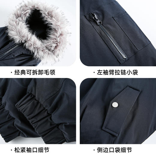 【YW】无忧购“清仓福利”户外男款防泼水保暖连帽棉服可拆卸毛领棉衣派克服MD5163（截单后3-5天发货） 商品图3