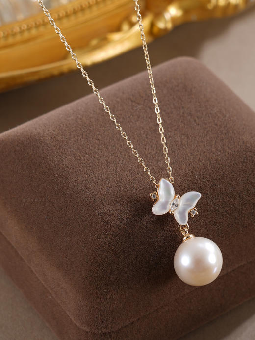 子佩集【蝴蝶曦光】银S925珍珠惜王妃套链【MLTL021】10mm珠镀金蝴蝶2601 商品图4