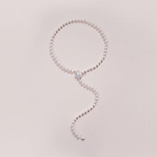 蝶恋花系列S925银 淡水珍珠项链 6.5-7mm 商品图5