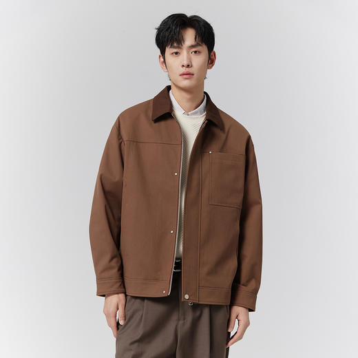GXG男装【撞色领口】25春季时尚创意拼色多口袋拉链翻领男式夹克K&C 商品图5