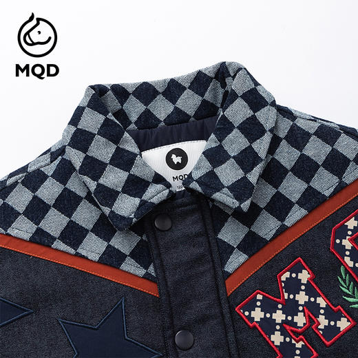 【秒1】【MQD】男童冬季经典格纹加厚牛仔夹棉外套 商品图4