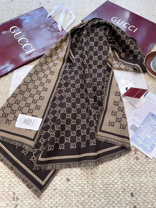 秋冬特惠💰240 古驰围巾【小G双面-Gu秋冬新款，GG时髦复古双面羊毛围巾！！】 商品图4