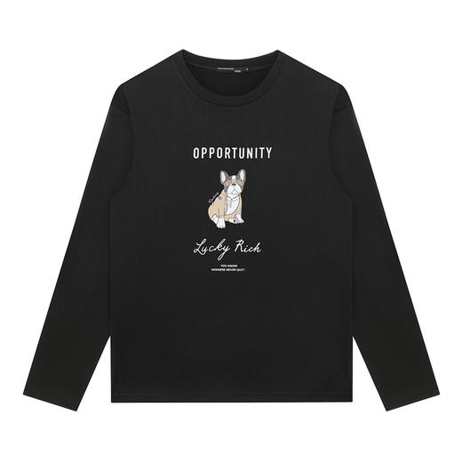 GXG男装【100%棉】春季时尚卡通印花男士圆领百搭长袖t恤K&C 商品图2