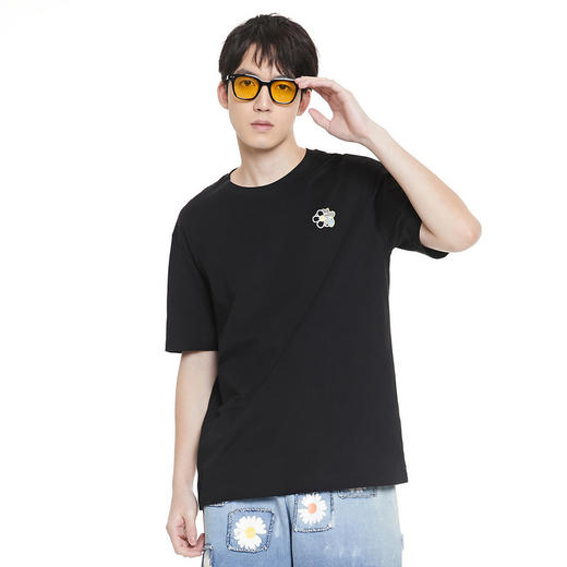 GXG男装夏季时尚简约印花t恤休闲百搭男女同款短袖K&C 商品图1