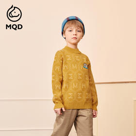 【秒2】【MQD】男童时尚满版印花休闲半高领针织衫