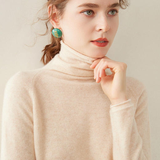 「高货yt」全新升级【铂金会员413/天猫559/差价146】(12231)洛诗琳镂空堆堆领羊绒衫2025冬季气质百搭针织打底衫毛衣 商品图2