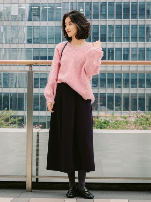 无缝一体26支纯羊毛拉绒V领毛衫FCG1WST057 商品图10