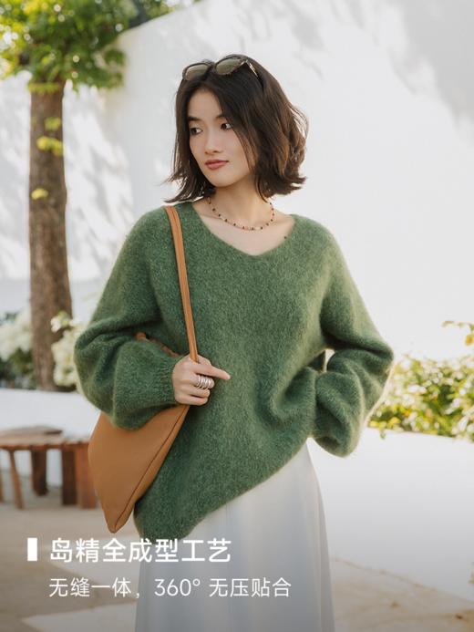 无缝一体26支纯羊毛拉绒V领毛衫FCG1WST057 商品图3