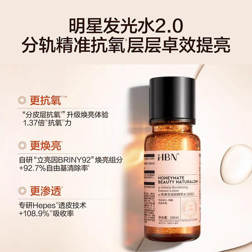 【明星发光水+口碑洁面】到手正装量! HBNa-熊果苷焕颜精萃水30ml/臻润安颜云感洁面20g 商品图4