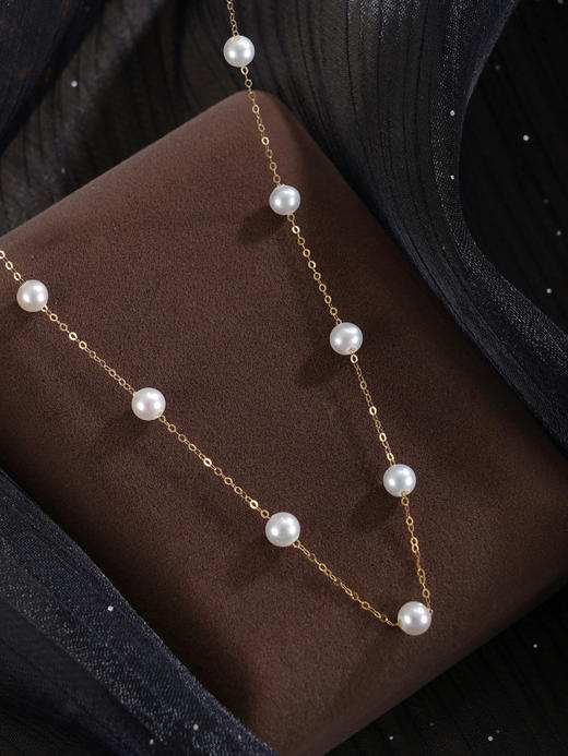 子佩集【露华曦光】G18K珍珠惜王妃项链【MLKJXL005】4.5mm珠镀金多珠2601 商品图6