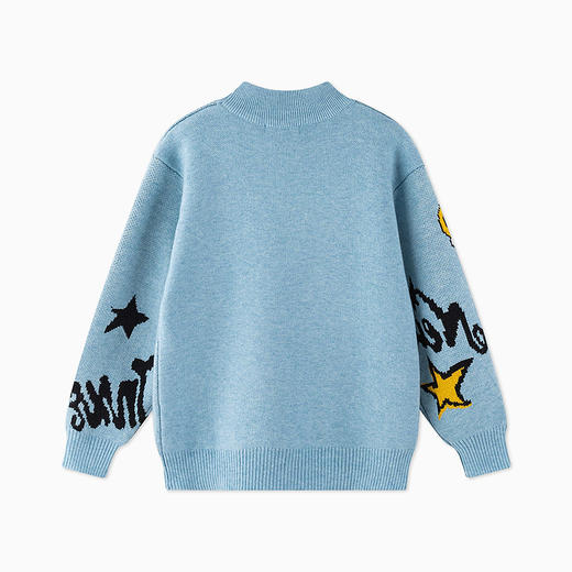 【MQD】男童冬季童趣潮酷提花舒适半高领针织衫 商品图4