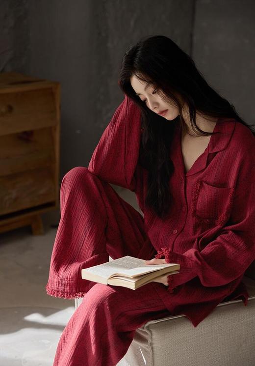 新款品牌正品假日胸垫流苏浪漫A级棉纱家居服睡衣 商品图1