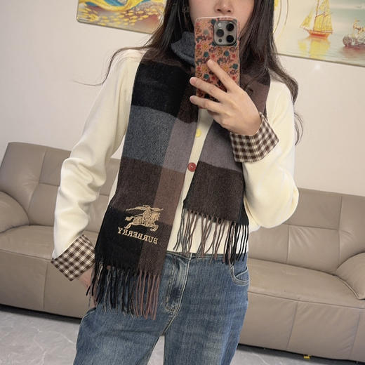 秋冬特惠💰240 巴宝莉围巾 精致的战马刺绣让围巾 商品图6
