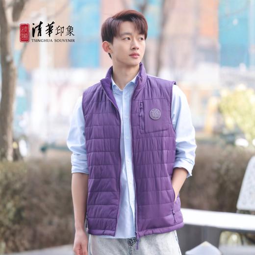 清华文创双面穿紫色棉马甲 商品图5