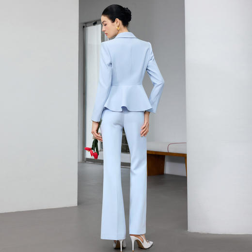 IWY/蓝色西装套装女修身显瘦两件套商务风职业装收腰西服正装25CP916 商品图3