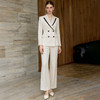 IWY/气质英伦风双排扣杏色西装套装女高级感时尚通勤职业装正装WCP380 商品缩略图1