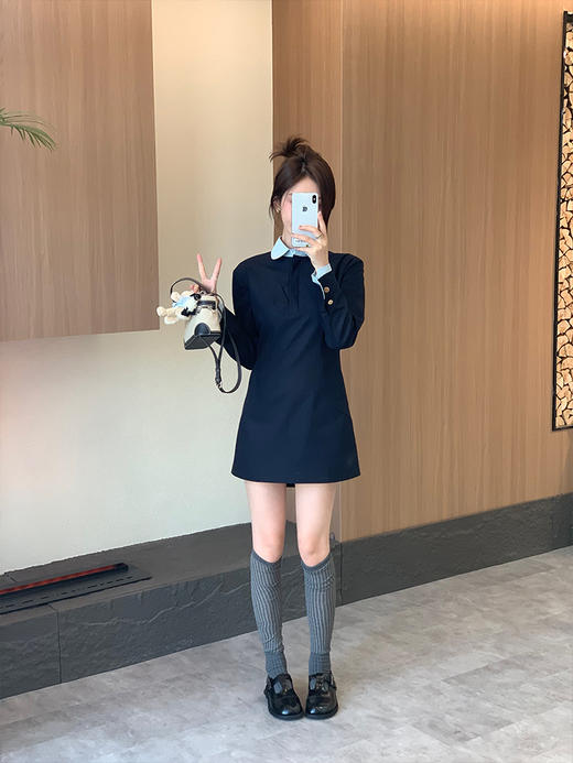 现货 魔女心愿 衬衫拼接假两件连衣裙 商品图1