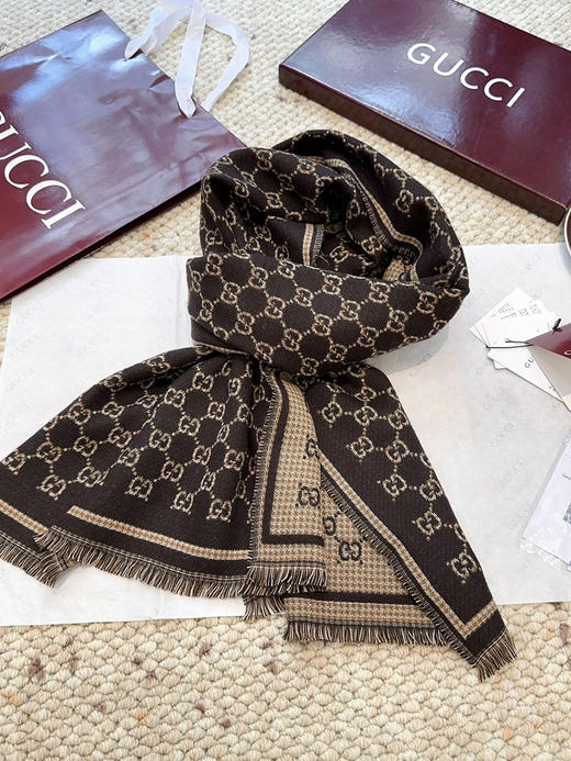 秋冬特惠💰240 古驰围巾【小G双面-Gu秋冬新款，GG时髦复古双面羊毛围巾！！】 商品图5