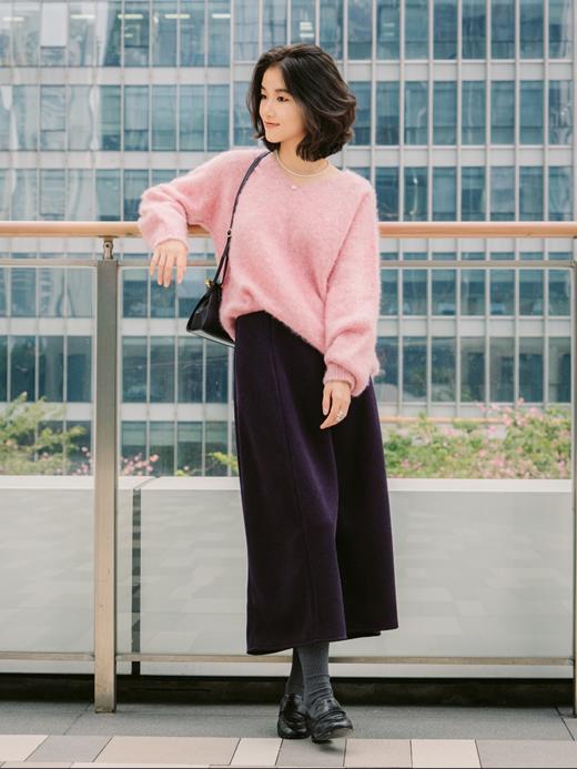 松紧腰小A立体廓形分割半裙FCG1SKT060 商品图11