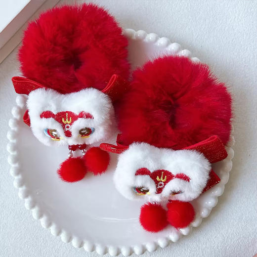 HY对装发夹丝绒醒狮红球对夹-纪念日百货门店同款167795634 商品图4